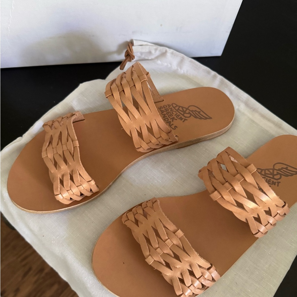 Ancient Greek Tan Leather Sandals